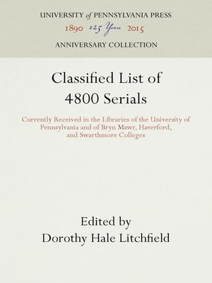 cover image of Classified List of 4800 Serials